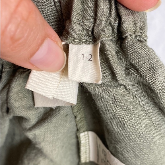 All the Beautiful Linen Kids Olive Green Embroidered Bloomers Size 1-2 - Picture 9 of 10